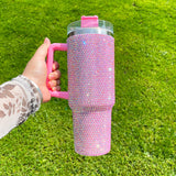 G-127 USA Pre-sale 40oz Rhinestones Bling Tumbler Non-stick 2pcs of each color 16packs Outdoor Cups_USCC