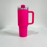 20 Pack China Warehouse 40oz Flamingo Pink And Hot Pink Powder Coated Tumblers 20pcs/case-CNCC