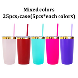 25 Pack China Warehouse 20oz mirror gold plated powder coated coffee car tumblers cups for laser engraving