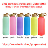 20oz subliamtion glass bottle with bamboo lids---USCC