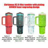 20 Pack China Warehouse Christmas H2.0 40oz tumbler with plating GRINCH laser engraving-USDM