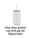 50 Pack USA Warehouse Clear 16oz 20oz acrylic can plastic can with bamboo lids for vinyl