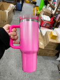 20 Pack USA Warehouse 40oz H2.0 Winter Pink Glitter Tumblers for Sublimation & Laser Engraving