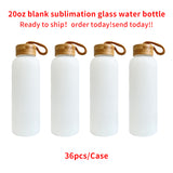 20oz subliamtion glass bottle with bamboo lids---USCC