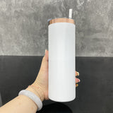 25 Pack China Warehouse black white powder coated mirror copper plated underneath 20oz skinny straight tumbler for laser engraving