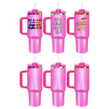 20 Pack USA Warehouse 40oz H2.0 Winter Pink Glitter Tumblers for Sublimation & Laser Engraving