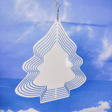 100 Pack China warehouse 8 Inches And 10 Inches White Blank Sublimation Aluminium Metal Art Hanging Christmas Tree Wind Spinner