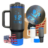 20 Pack USA Warehouse 40oz Blue Underneath Powder Coat H2.0 Quencher Tumblers with Silicone Boots