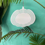 China warehouse 8 Inches And 10 Inches White Blank Sublimation Aluminium Metal Art Hanging Pumpkin Wind Spinner