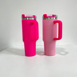 20 Pack USA Warehouse 40oz Flamingo Pink And Hot Pink Powder Coated Tumblers 20pcs/case