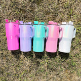 25 Pack USA Warehouse Newest Style Sublimation 20oz Kids Sparkly Shimmer Stanley Tumbler with Handle-USDM