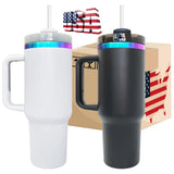 20 Pack USA Warehouse white Black Chroma Quencher H2.0 Powder Coat 40oz Blue-Purple Plated Tumbler with Handle for Laser Engraving