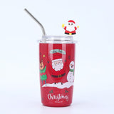 New Christmas series 35 Pack China Warehouse 16oz straw cup cartoon double-layer stainless steel thermos cup and coffee cup for custom logo is available.