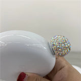 60 Pack China Warehouse 5oz White Blank Sublimation Mini Round Flask With Rhinestone Lid Sold By Case