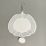 China warehouse 8 Inches And 10 Inches White Blank Sublimation Aluminium Metal Art Hanging Pumpkin Wind Spinner