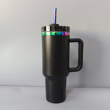 20Pack China Warehouse High Quality 40oz rainbow plated power coated tumblers for laser engraving with rainbow straws--CNCC