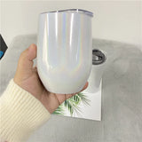 50 Pack China Warehouse 12oz Blank Sublimation Glitter White Wine Tumbler