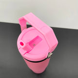 20 Pack USA Warehouse Mirror Black Plated 30oz Flip Straw Outdoor Water Bottle with Top Handle for Laser Engraving