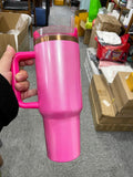 20 Pack USA Warehouse 40oz H2.0 Winter Pink Glitter Tumblers for Sublimation & Laser Engraving