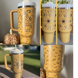 40oz H2.0 Yellow Color Powder Coated Tumblers for Laser Engraving--USCC