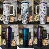 G127 USA Pre sale H2.0 40oz Rainbow Plated Underneath Cups Powder Coat Quencher Tumblers for Laser Engraving-USCC