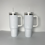 H1.0 40oz Blank Sublimation White Color Travel Tumblers With Handle-USCC