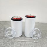 50 Pack China Warehouse 12oz Sublimation Blanks White Slim Beer Cola Can Bottle Cooler With Two Lids Sold By Case