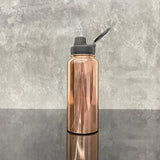 1PC Sample USA Warehouse 7 Colors 32oz Powder Coated Mirror Copper Plated Underneath Water Bottle with Magnetic Phone Holder for Laser Engraving