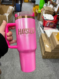 20 Pack USA Warehouse 40oz H2.0 Winter Pink Glitter Tumblers for Sublimation & Laser Engraving