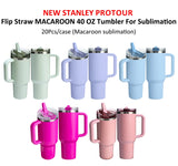 20 Pack USA Warehouse H3.0 40oz Leak Proof Lids Tumblers New Protour Style with Removable Nozzle Cover Glossy White Sublimation Tumblers-USDM