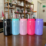 50 Pack China Warehouse version 2.0 same glass shape size macaron color 16oz acrylic can plastic cups for vinyl ---CNDM