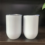 50 Pack China Warehouse 12oz Double Wall Stainless Steel Vacuum Insulated White Blank Sublimation Straight Wine Tumbler