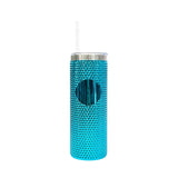 1PC Sample  USA Warehouse 23oz Bling Durian Studded Stainless Steel Tumbler with Plastic Straw Ideal for DIY Customization, Iced Coffee, and Water