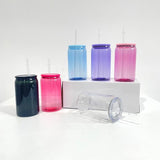 50 Pack USA Warehouse Libby Style 16oz 20oz Jelly Color Plastic Cup With PP Lids