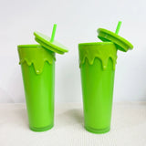 20 Pack China Warehouse 24oz Lava Glow In The Dark Plastic Cups with Coloful Lids and Straw Suitable for Halloween-CNDM