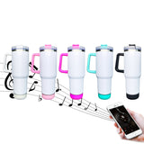 G-127 USA Pre-sale 40oz White Blank Sublimation Speaker Music Tumbelrs Bluetooth Cups-USCC