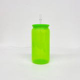 50 Pack USA Warehouse 16oz Bright Neon Color Plastic Can Same Size As Glass Can For UV DTF Wraps