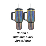 H2.0 40oz holographic shimmer glitter gold plated tumblers for sublimation or laser--USCC