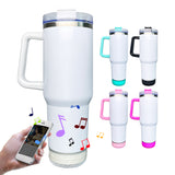 G-127 USA Pre-sale 40oz White Blank Sublimation Speaker Music Tumbelrs Bluetooth Cups-USCC