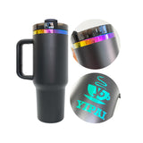 20 Pack China Warehouse H2.0 40oz Rainbow Plated Underneath Cups Powder Coat Quencher Tumblers for Laser Engraving-CNCC