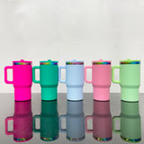 25 Pack China Warehouse 20oz Kids Stainless Steel Tumblers with Leak Proof Straw Lids Rainbow Underneath Power Coated Tumblers for Laser Engraving