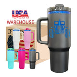 20 Pack USA Warehouse 40oz Blue Underneath Mix Color Powder Coat H2.0 Quencher Tumblers