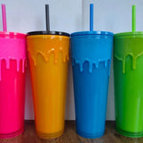 20 Pack China Warehouse 24oz Lava Glow In The Dark Plastic Cups with Coloful Lids and Straw Suitable for Halloween-CNDM