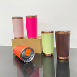 25 Pack China Warehouse Bright Colors 20oz Copper Powder Coat Coffee Yeti Stainless Steel Tumbler with Magnetic Lid for Laser Engraving