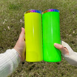 25 Pack USA Warehouse 20oz Neon Colored Rainbow Underneath skinny Straight Tumbler-USDM