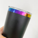 USA Warehouse powder coated 20oz rainbow plated car coffee tumblers with colored straw for laser engraving--USDM