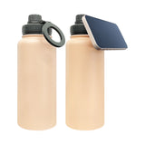 1PC Sample USA Warehouse 7 Colors 32oz Powder Coated Mirror Copper Plated Underneath Water Bottle with Magnetic Phone Holder for Laser Engraving