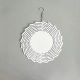 100 Pack China warehouse 8 Inches And 10 Inches White Blank Sublimation Aluminium Metal Art Hanging Wind Spinner