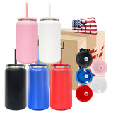 25 Pack USA Warehouse 16oz Black Plated Vacuum Insulated Stainless Steel Can for Laser Engraving-USDM