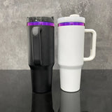 20 Pack USA Warehouse H2.0 40oz Purple Underneath Powder Coated Quencher Tumblers